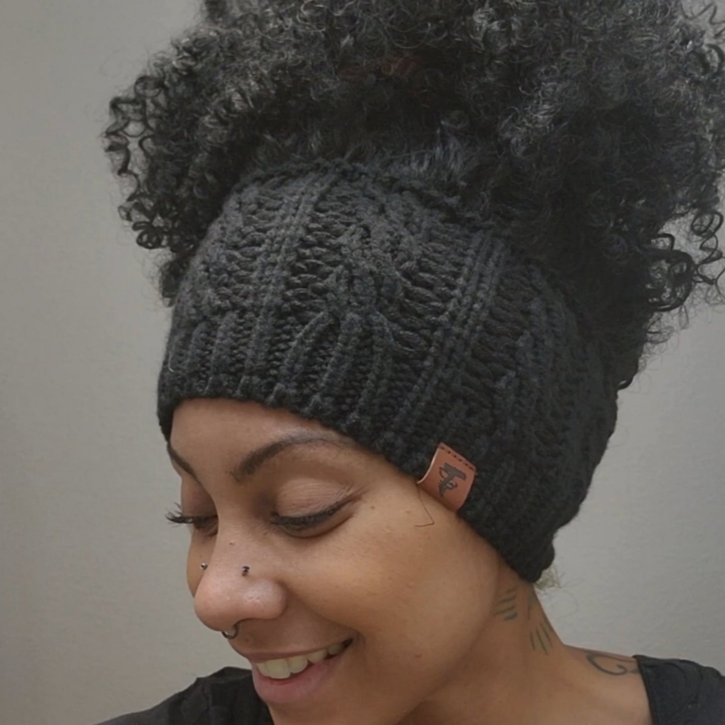 MAYA Satin Lined Ear Warmer Headband Beanie - STATIC