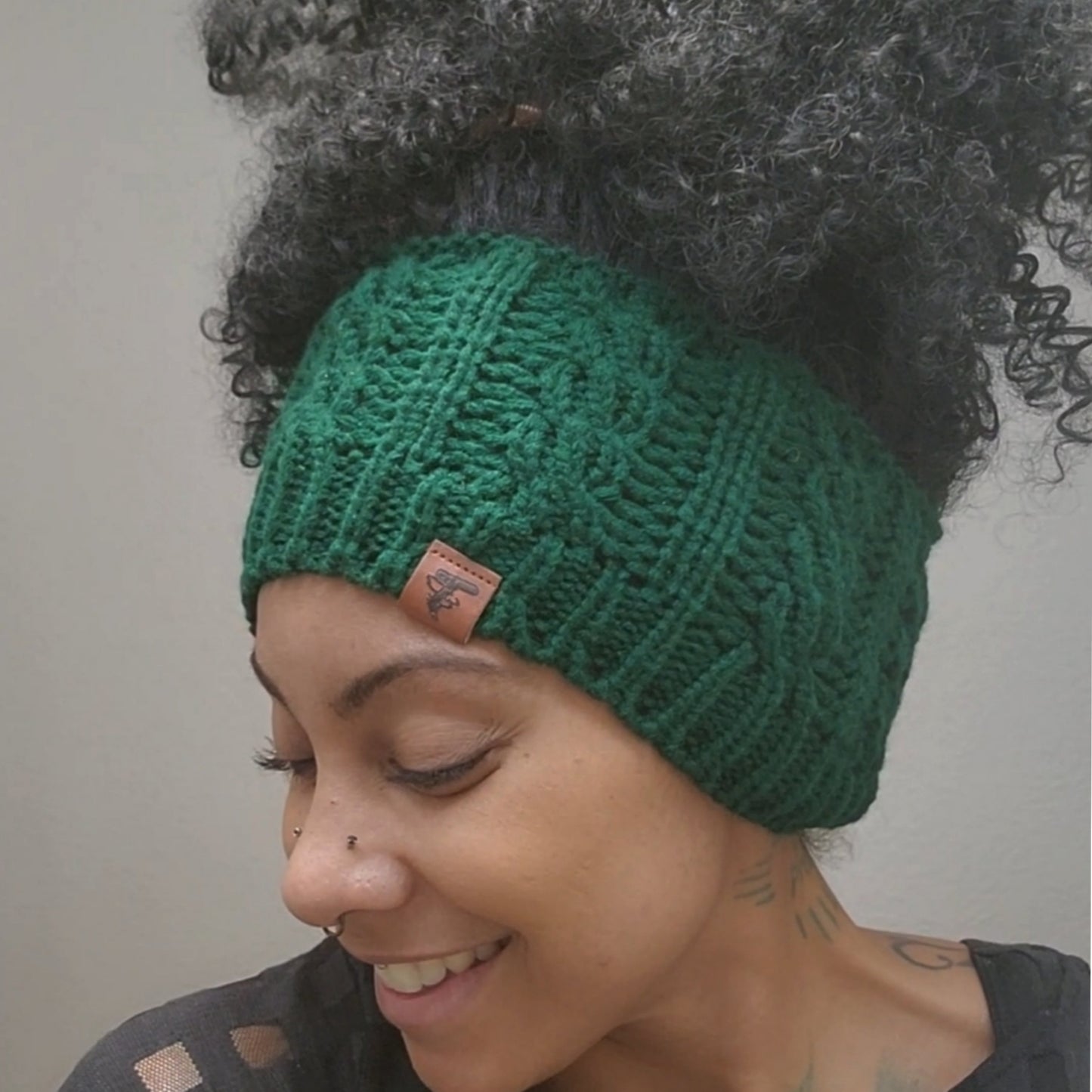 MAYA Satin Lined Ear Warmer Headband Beanie - STATIC