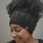 MAYA Satin Lined Ear Warmer Headband Beanie - HAZELNUT