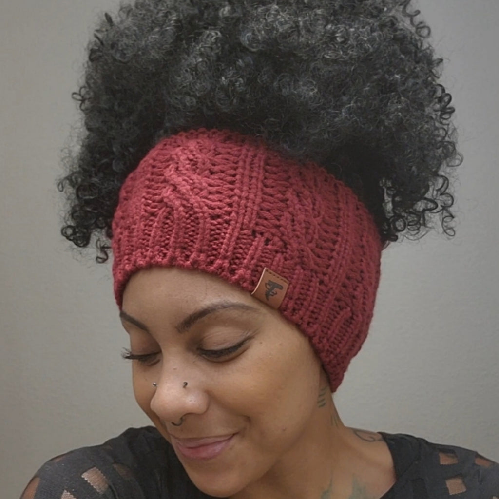 MAYA Satin Lined Ear Warmer Headband Beanie - EMERALD