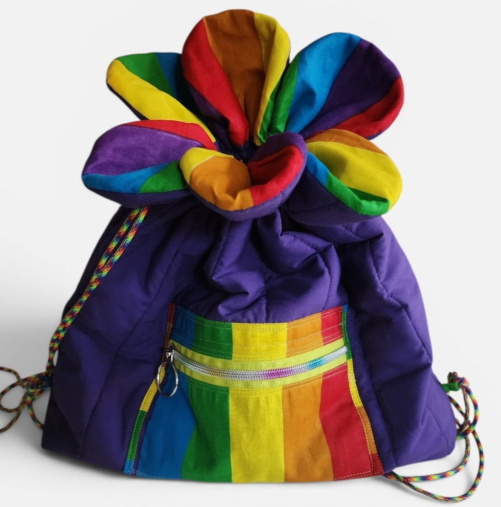 Purple Rainbow Cinch Bag