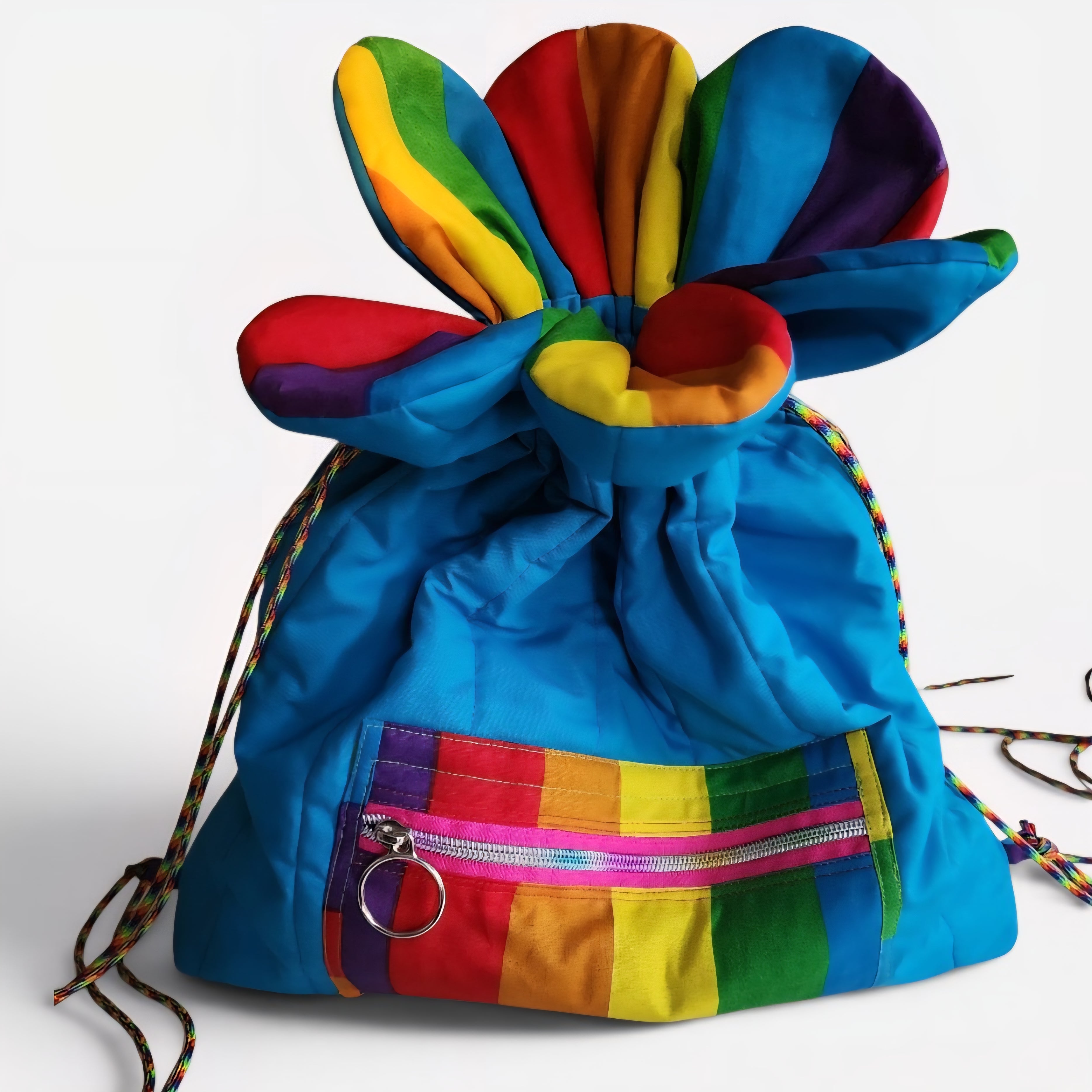 Blue Rainbow Cinch Bag