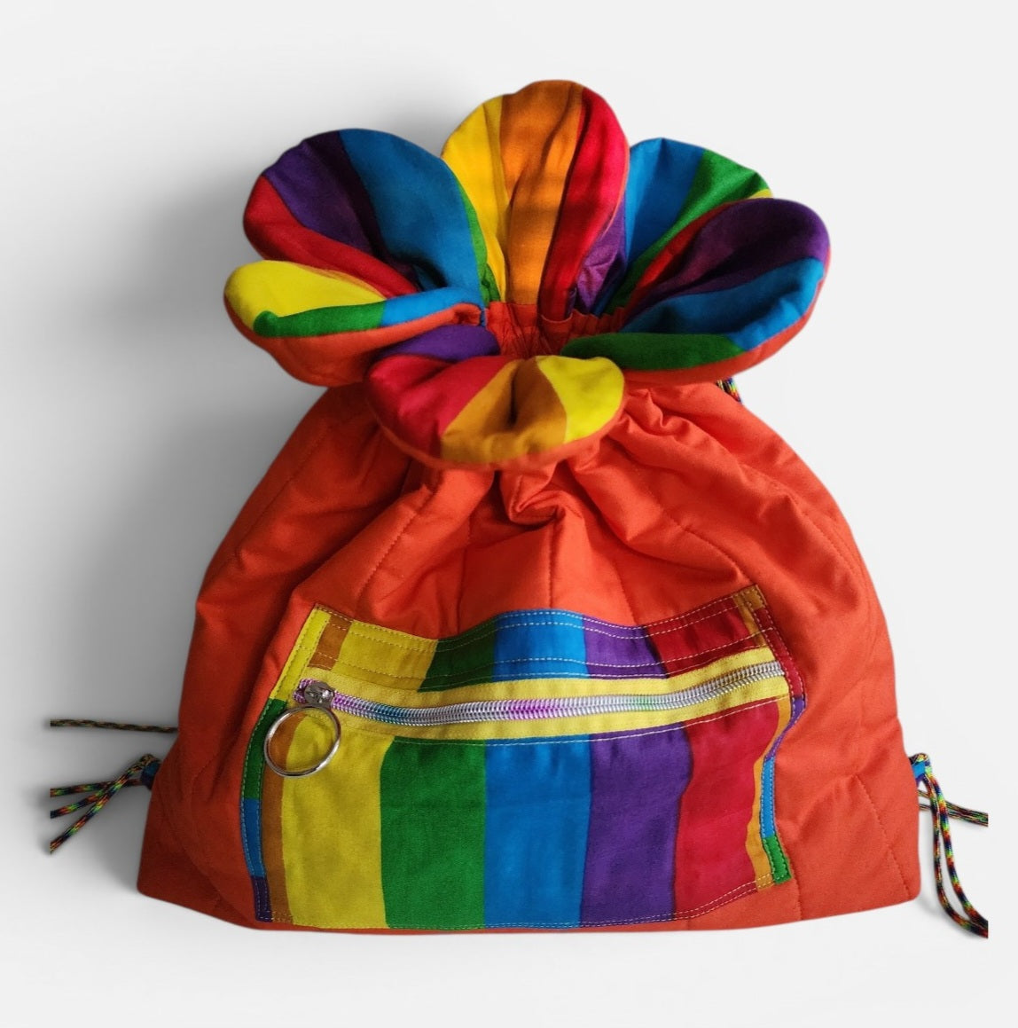 Orange Rainbow Cinch Bag
