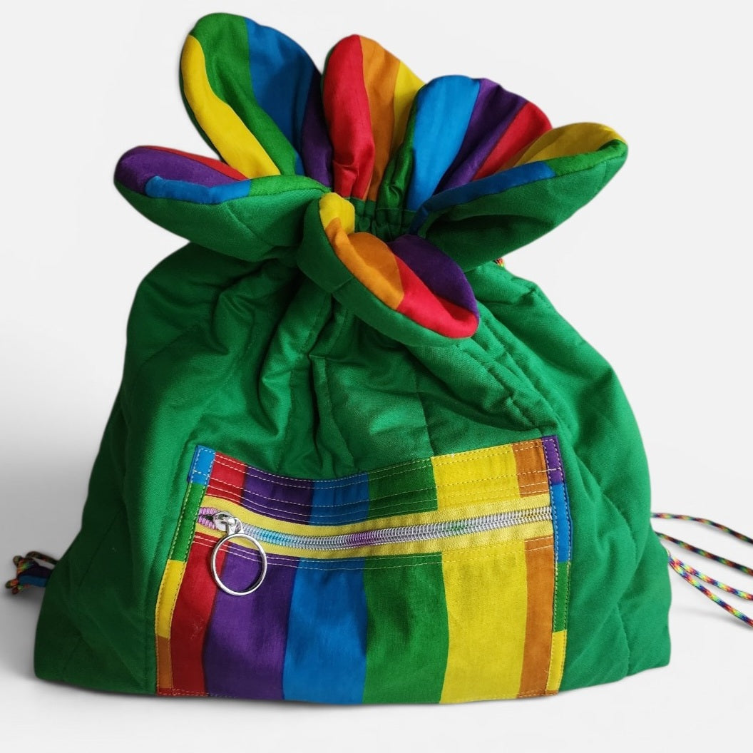 Green Rainbow Cinch Bag