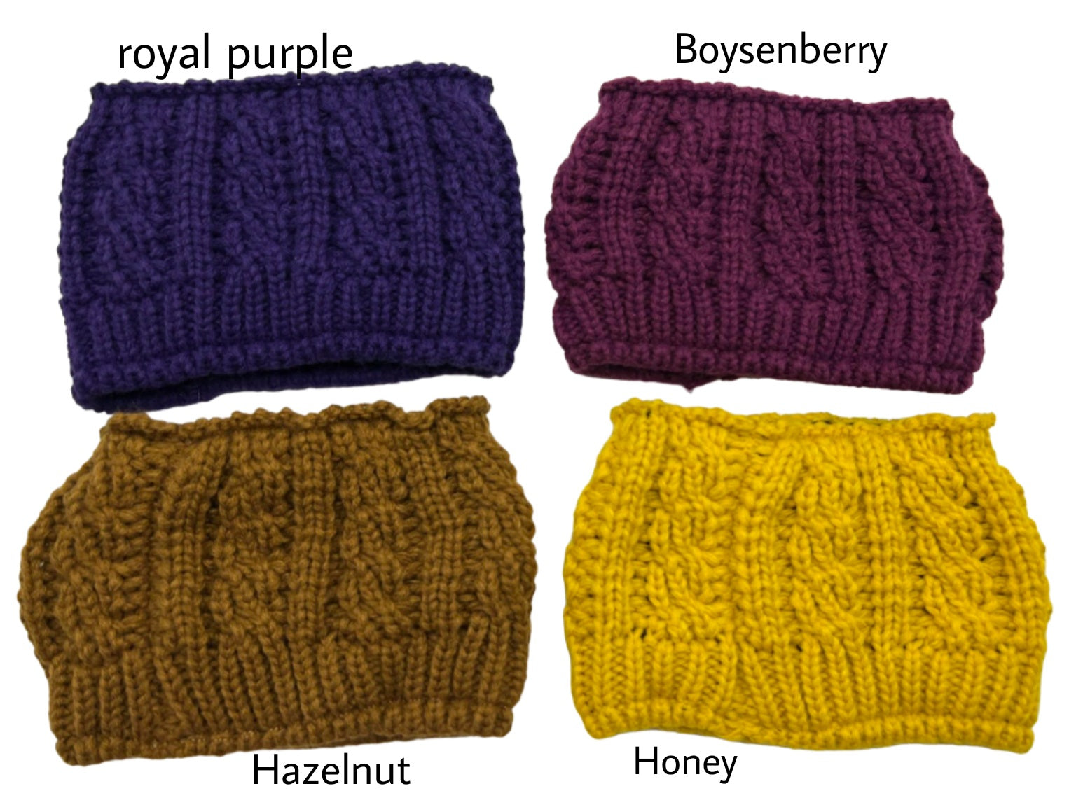 MAYA Satin Lined Ear Warmer Headband Beanie - BOYSENBERRY