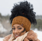 MAYA Satin Lined Ear Warmer Headband Beanie - BOYSENBERRY